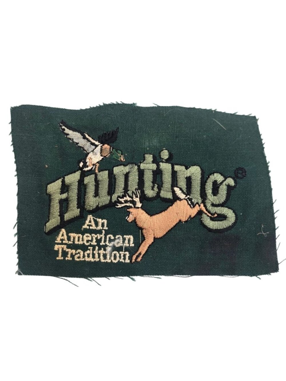 Hunting Patch Embroidered Fabric American Tradition Deer Duck Design AS IS